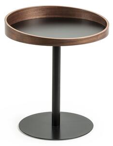 Kulatý odkládací stolek s deskou v dekoru ořechového dřeva ø 46 cm Kaori – Kave Home
