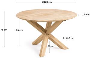 Teakový kulatý zahradní stůl Kave Home Teresinha 120 cm