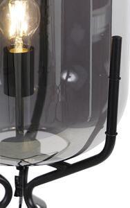 Chytrá stojací lampa černá včetně kouřového skla WiFi A60 - Bliss