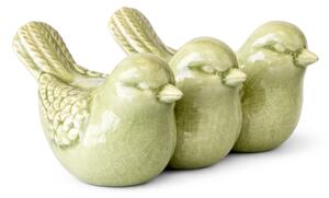 Jarní dekorace CRAQUELE BIRDS 19,5 cm - více barev Barva: Zelená