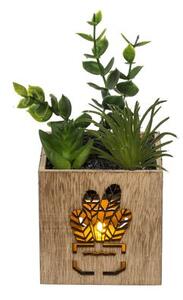 Umělá rostlina v květináči s LED osvětlením 7,5x15 cm