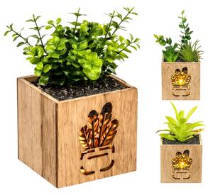 Umělá rostlina v květináči s LED osvětlením 7,5x15 cm