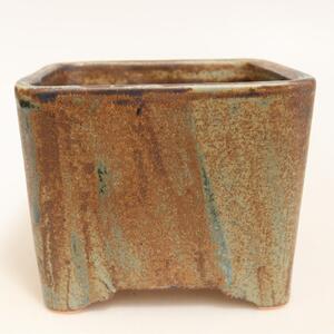 E-bonsai Keramická bonsai miska 10 x 10 x 8,5 cm hnědá