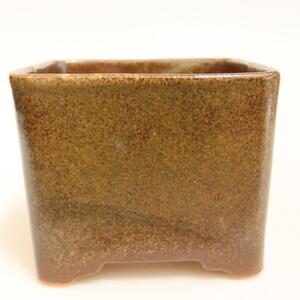 E-bonsai Keramická bonsai miska 10 x 10 x 8,5 cm hnědá
