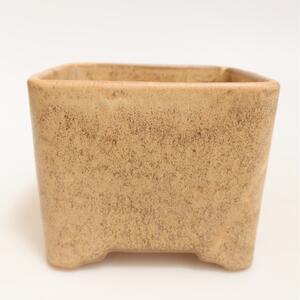 E-bonsai Keramická bonsai miska 10 x 10 x 8,5 cm béžová