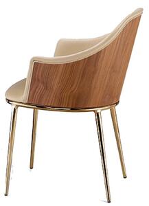 MIDJ - Židle Lea s područkami a dřevěnou skořepinou