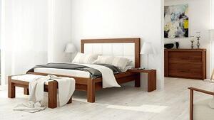 Postel MODENA 180 x 200 cm - buk - Dřevěná postel z masivu, bukové manželské dvoulůžko o šíři masivu 12x8 cm
