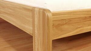 Postel DENVER s úložným prostorem 160 x 200 dub - Dřevěná postel z masivu, dubové manželské dvoulůžko o šíři masivu 3,7 cm