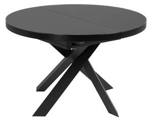 Černý kulatý rozkládací jídelní stůl se skleněnou deskou ø 160 cm Vashti – Kave Home
