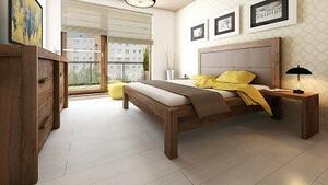 Postel MODENA 180 x 200 cm - dub - Dřevěná postel z masivu, bukové manželské dvoulůžko o šíři masivu 12x8 cm