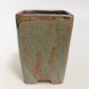 E-bonsai Keramická bonsai miska 7,5 x 7,5 x 10,5 cm hnědozelená
