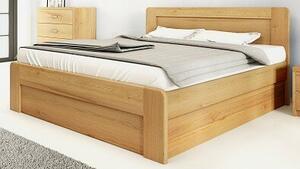 Postel SISI s úložným prostorem 180 x 200 cm - dub - Dřevěná postel z masivu, manželské dvoulůžko o šíři masivu 3,7 cm