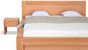 Postel CAPRI s úložným prostorem 180 x 200 buk - Dřevěná postel z masivu, bukové manželské dvoulůžko o šíři masivu 12 x 8 cm