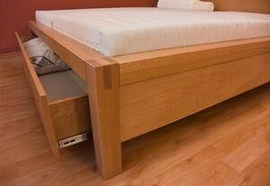 Dřevěná postel z masivu AMELIE Buk postel s úložným prostorem 160x200cm - bukové dvoulůžko o šíři masivu 4 cm