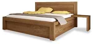 Postel CAPRI s úložným prostorem 160 x 200 buk - Dřevěná postel z masivu, bukové manželské dvoulůžko o šíři masivu 12 x 8 cm