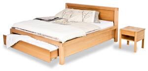 Dřevěná postel z masivu AMELIE Buk postel s úložným prostorem 180x200cm - bukové dvoulůžko o šíři masivu 4 cm