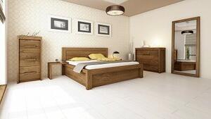 Postel CAPRI s úložným prostorem 180 x 200 buk - Dřevěná postel z masivu, bukové manželské dvoulůžko o šíři masivu 12 x 8 cm