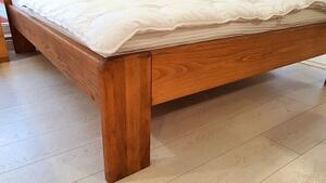 Postel BRUSSEL 160 x 200 cm - dub - Dřevěná postel z masivu, bukové manželské dvoulůžko o šíři masivu 3,7 cm