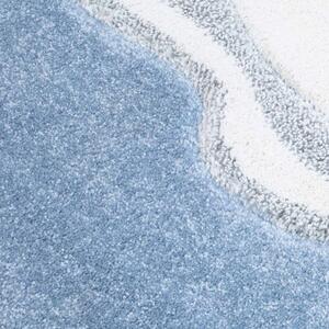 Krásný modrý kulatý koberec bílá labuť