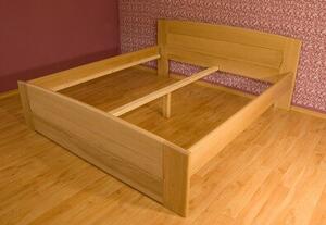 Dvoulůžko LUCIE Buk 140x200 - dřevěná postel z masivu o šíři 4 cm