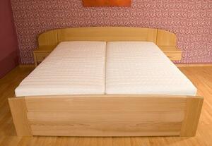 Dvoulůžko LUCIE Buk 200x200 - dřevěná postel z masivu o šíři 4 cm