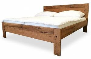 Postel ONTARIO Dub 140x200 - Dřevěná postel z masivu, dubové dvoulůžko o šíři masivu 3,7 cm