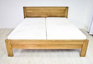 Postel ONTARIO Dub 180x200 - Dřevěná postel z masivu, dubové dvoulůžko o šíři masivu 3,7 cm