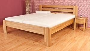 Postel BRUSSEL Dub 160x200 - Manželské dvoulůžko, dřevěná postel z masivu 3,7 cm