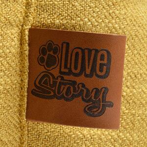 Žlutý pelíšek pro psa 60x80 cm – Love Story