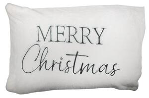 Bílý vánoční povlak na polštář s nápisem Merry Christmas – 35x50 cm