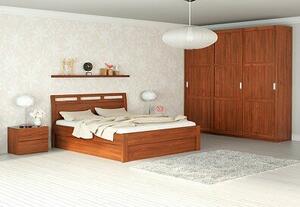 Dřevěná postel z masivu BREMA Buk postel s úložným prostorem 180x200cm - bukové dvoulůžko o šíři masivu 4 cm