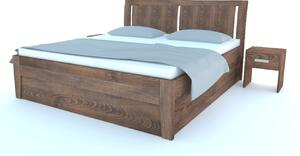 Dřevěná postel z masivu Postel GITA Buk postel s úložným prostorem 200x200cm - bukové dvoulůžko o šíři masivu 4 cm