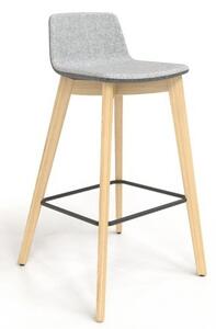 NARBUTAS - Barová židle TWIST&SIT s dřevěnou podnoží