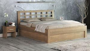 Dřevěná postel z masivu GEONA Buk postel s úložným prostorem 200x200cm - bukové dvoulůžko o šíři masivu 4 cm