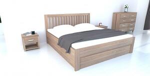 Dřevěná postel z masivu BELNA Buk s úložným prostorem 180x200cm - bukové dvoulůžko o šíři masivu 4 cm