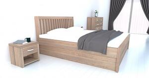 Dřevěná postel z masivu BELNA Buk s úložným prostorem 200x200cm - bukové dvoulůžko o šíři masivu 4 cm