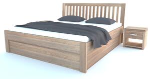 Dřevěná postel z masivu BELNA Buk s úložným prostorem 140x200cm - bukové dvoulůžko o šíři masivu 4 cm