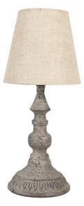 Šedá lampa s béžovým stínidlem – 14x32 cm