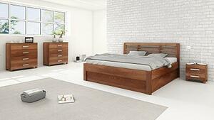 Dřevěná postel z masivu GABRIELA Buk postel s úložným prostorem 200x200cm - bukové dvoulůžko o šíři masivu 4 cm