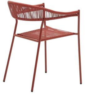 Červená kovová zahradní jídelní židle Kave Home Futadera