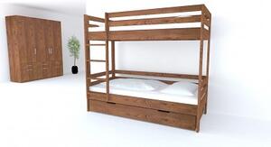 Patrová postel KIDS Buk 2v1 90x200 cm z masivu