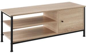 Tectake Televizní stolek Durban 110x40x45,5cm - Industrial světlé dřevo, dub Sonoma