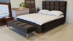 Čalouněná postel s masivním rámem ALTO, Smrk, 140x200 cm