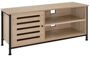 Tectake Televizní stolek Galway 110x41,5x50,5cm - Industrial světlé dřevo, dub Sonoma