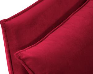 Červená sametová dvoumístná pohovka MICADONI AGATE 158 cm