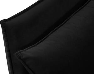 Černá sametová dvoumístná pohovka MICADONI AGATE 158 cm