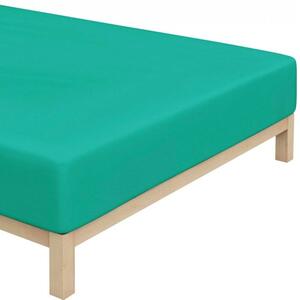 Bavlněné jersey napínací prostěradlo na jednolůžko - 90 x 200 cm - smaragdově zelené
