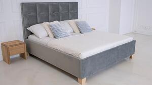 Čalouněná postel s masivním rámem ALTO, Smrk, 140x200 cm