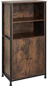 Tectake Příborník Doncaster 60x38x125cm - Industriální dřevo tmavé, rustikální