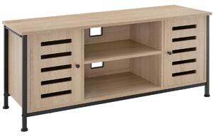 Tectake Televizní stolek Carlow 110x41,5x50,5cm - Industrial světlé dřevo, dub Sonoma